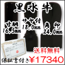 法人印鑑３本セット　黒水牛 24.0mm（角印）×18.0mm（サヤ付）×16.5mm（寸胴）